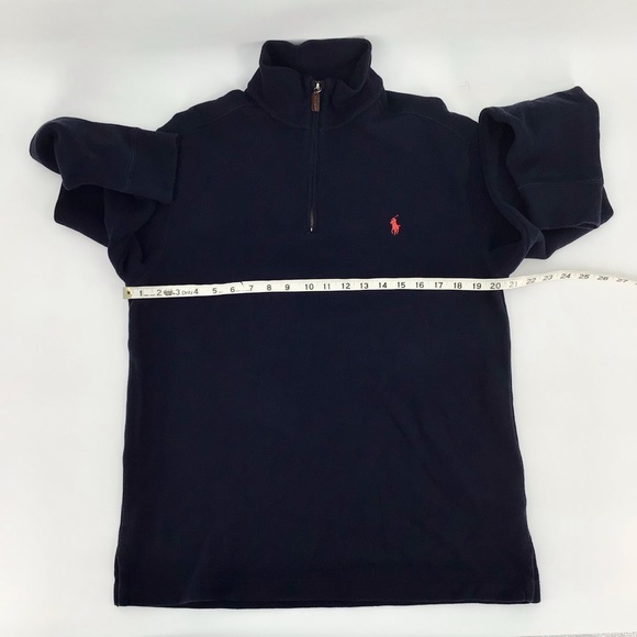 VTG Polo by Ralph Lauren Navy 1/4 Zip Pullover Size Medium - Picture 6 of 7